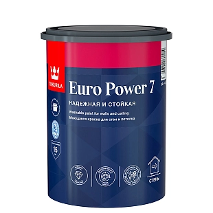 Краска интерьерная Tikkurila EURO POWER 7 A моющаяся, матовая 0,9л