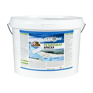 Краска резиновая латекс-акрилатная Главный Технолог зеленая 11,5 кг.