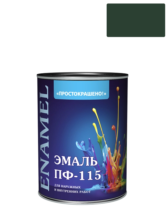Эмаль ПФ-115 универсальная алкидная Простокрашено глянцевая тёмно-зелёная 1,8 кг