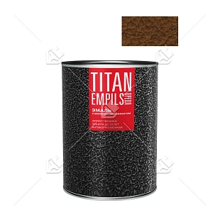 Эмаль для металлических поверхностей Ореол Titan молотковая глянцевая коричневая 0,8 кг
