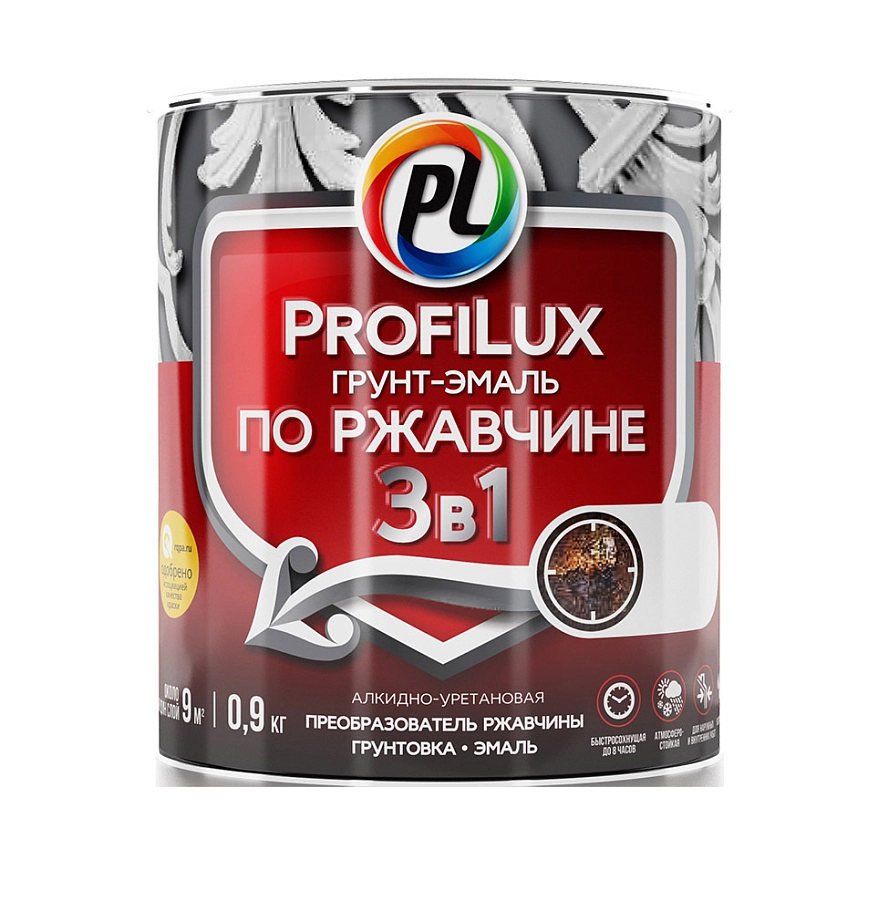 Грунт-эмаль на ржавчину 3 в 1 Profilux полуматовая жёлтая 5 кг.